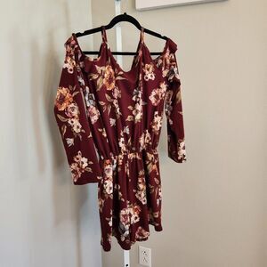 mts Wine Floral Romper (2303125) #pockets